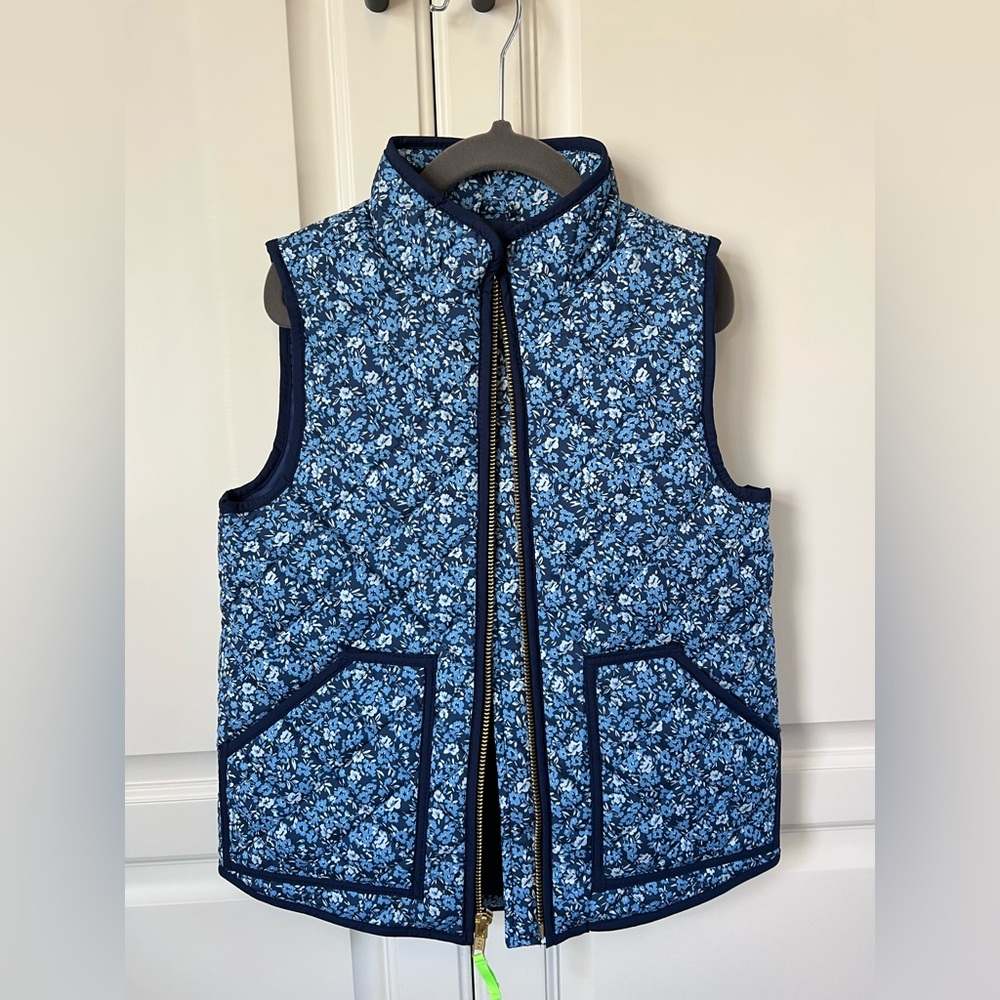 NWT J. Crew Crewcuts floral puff zip vest - available XS and S
